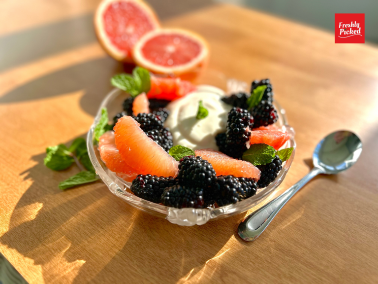 Fresh Grapefruit and Blackberry Yogurt Bowl